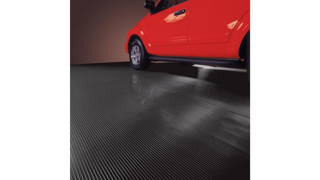 durable ribbed garage mat