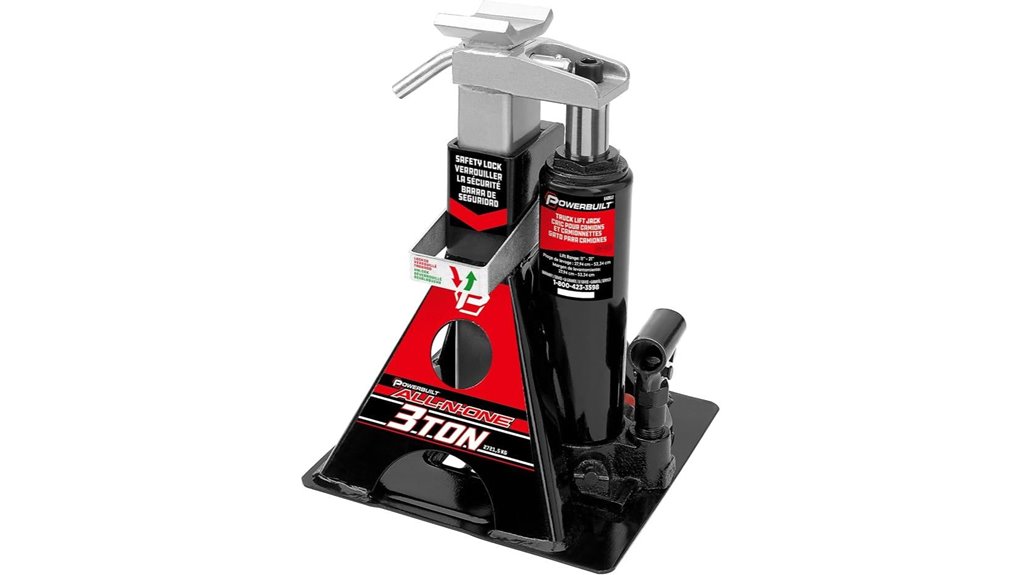 Powerbuilt 3 ton bottle jack and jackstand combo