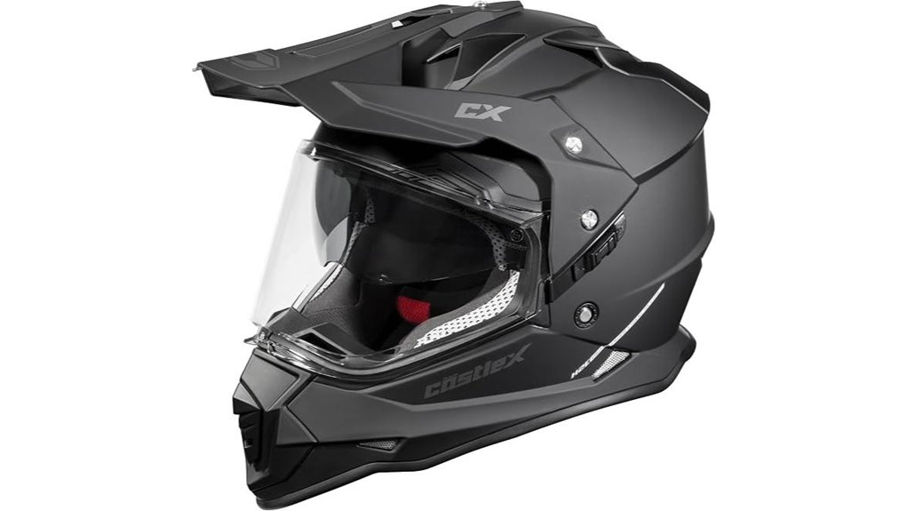 matte black dual sport helmet