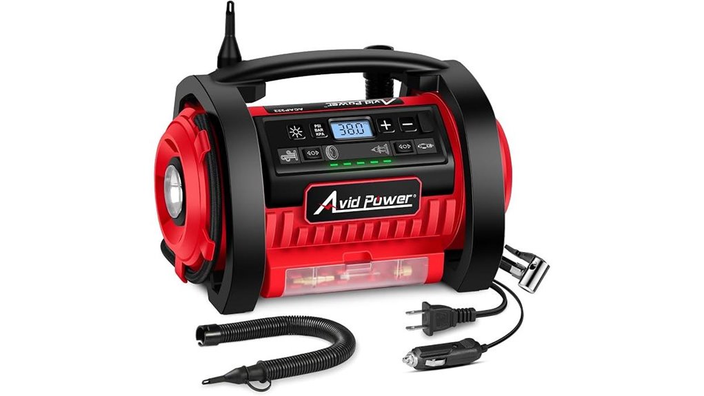 portable dual voltage inflator