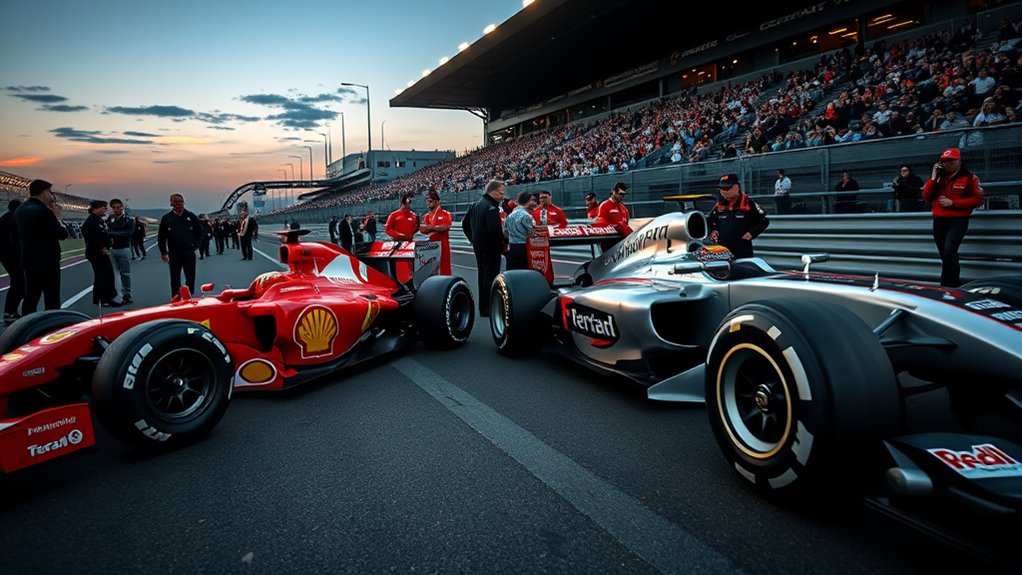2010 F1 season: Formula 1 cars racing on track